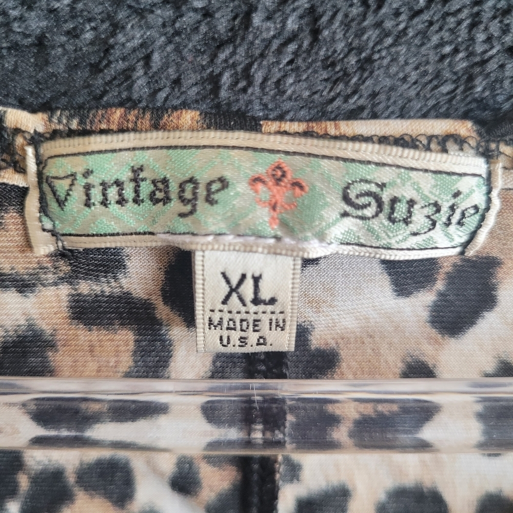 Vintage Suzie Leopard Print Women's Top Size XL - Picture 4 of 5
